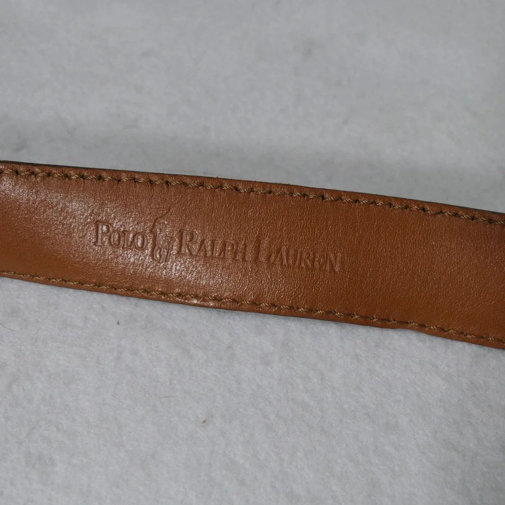 Polo Ralph Lauren Mens Leather Belt 42 Brown Made in Italy Classic Dress 2110109